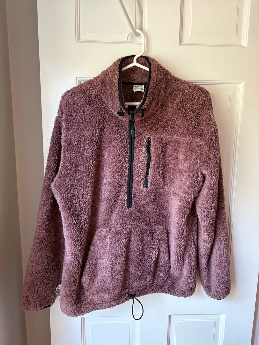 PINK Victoria's Secret Mauve Sherpa Quarter-Zip Pullover